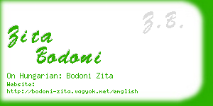 zita bodoni business card